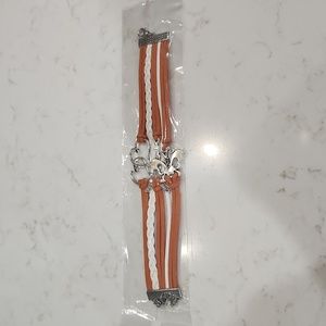 🔵 New in Package! PU Leather and Alloy Bracelet in Burnt Orange and White